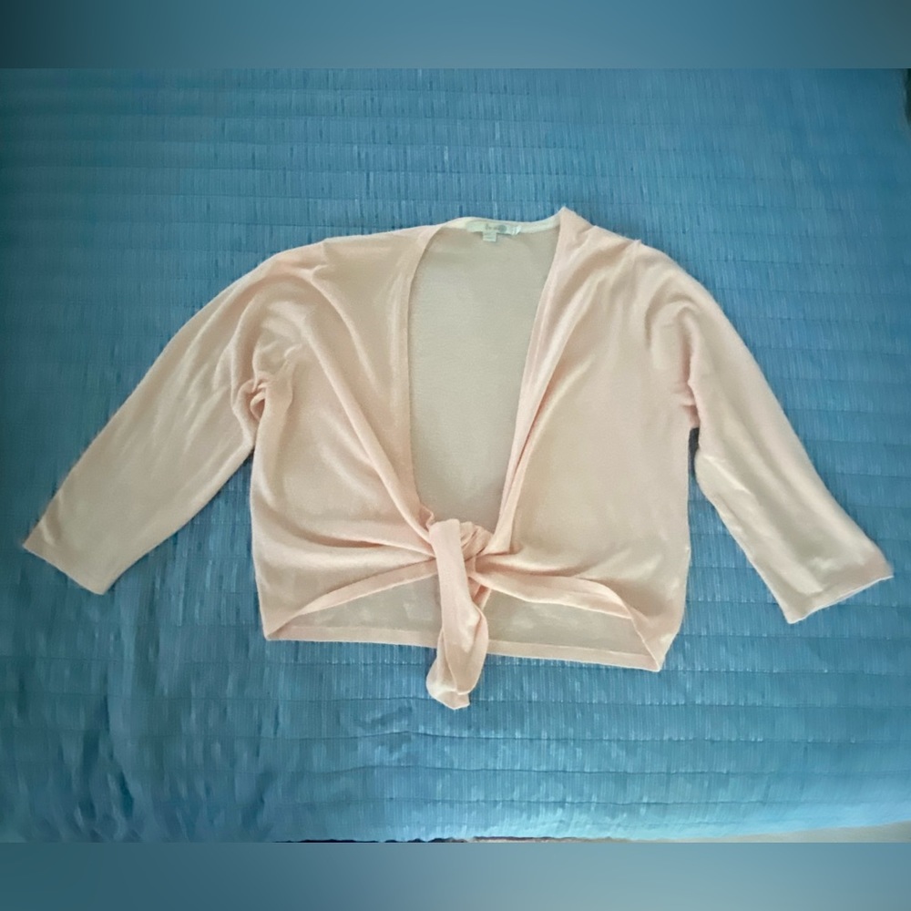 Boden wrap ballet sweater, L, ballet slipper pink, cotton, excellent condition.